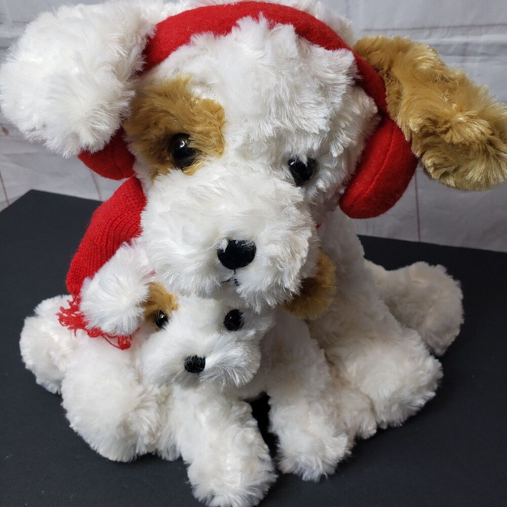 Bearington Buddy & Buster Dog Stuffed Animal Winter Christmas Puppy Plush 12”